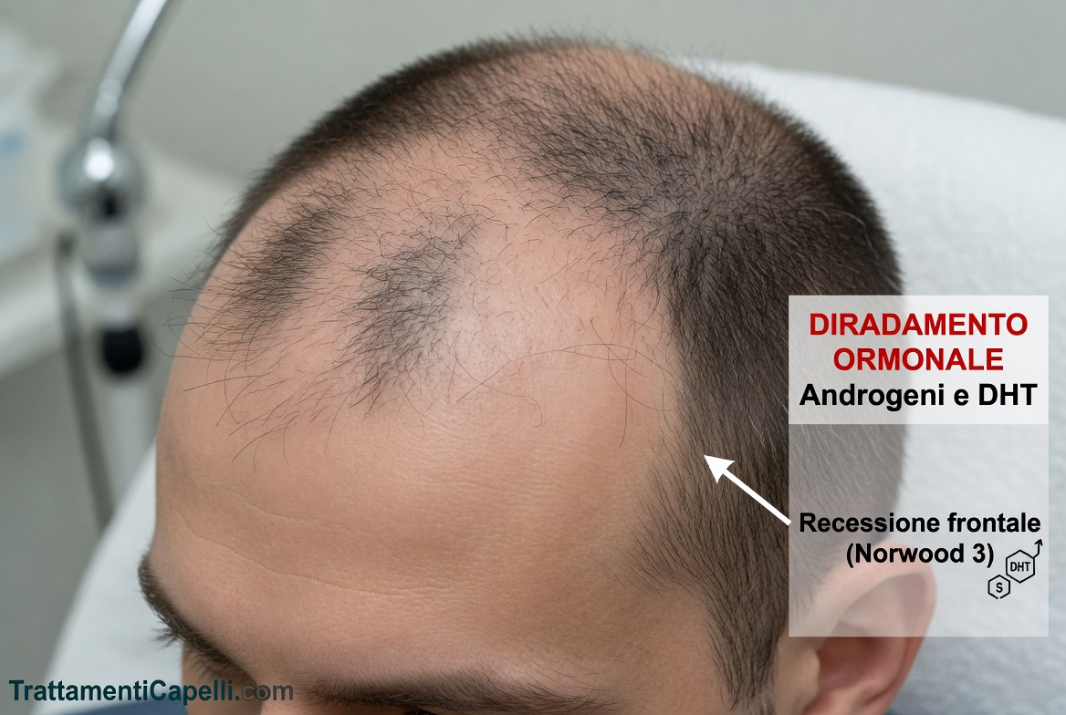 Il diradamento dei capelli causato dagli ormoni